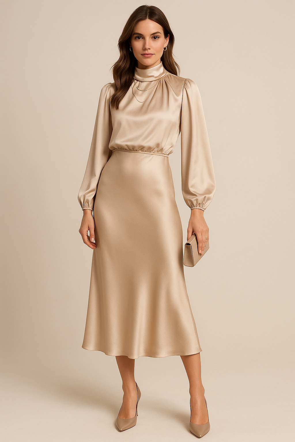 High Waist Midi Dress for Parties