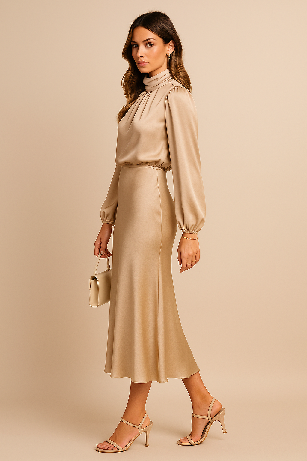 High Waist Midi Dress for Parties