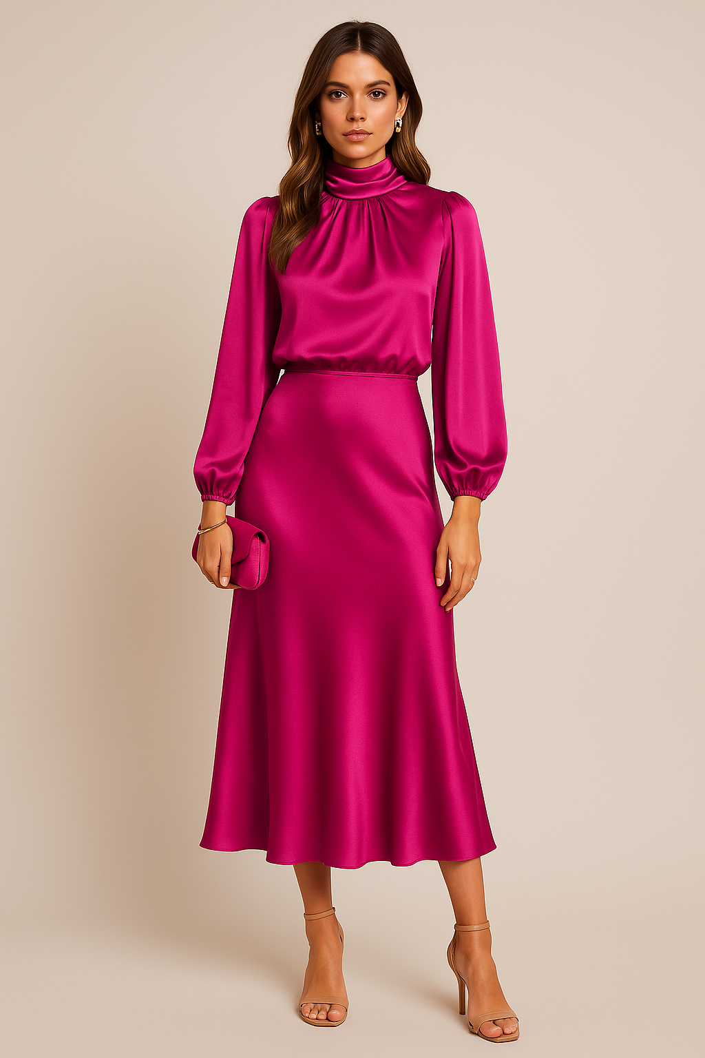High Waist Midi Dress for Parties
