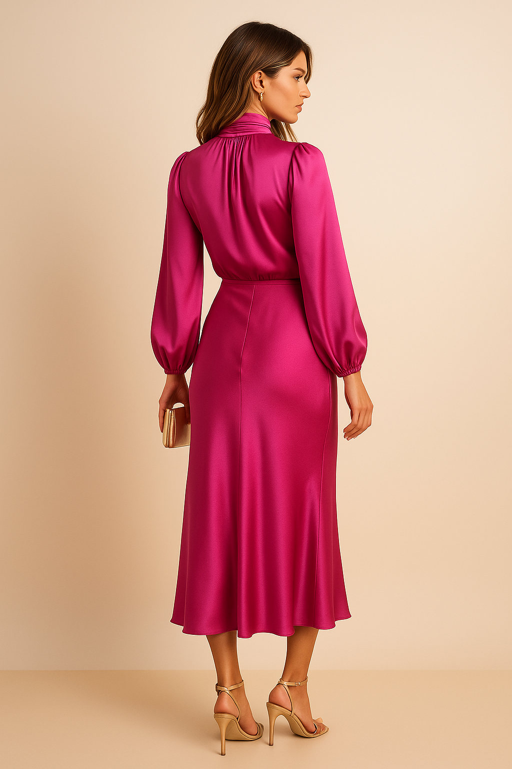 High Waist Midi Dress for Parties