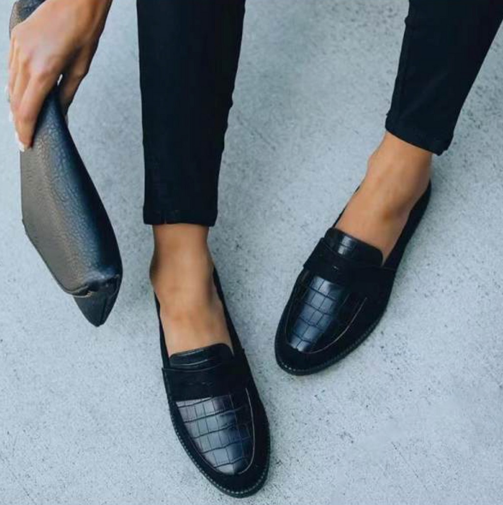Women’s Smart Casual Black Loafers | Slip-On