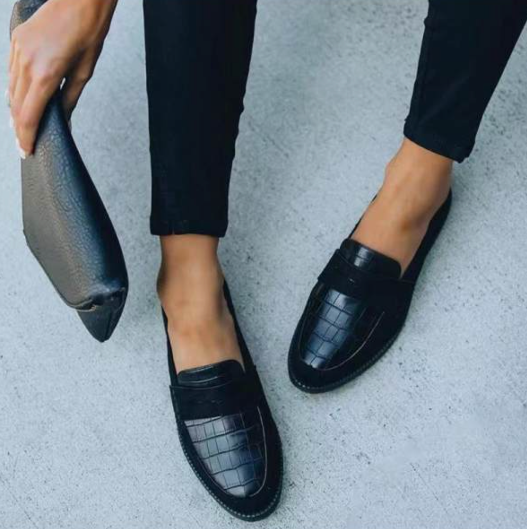 Women’s Smart Casual Black Loafers | Slip-On