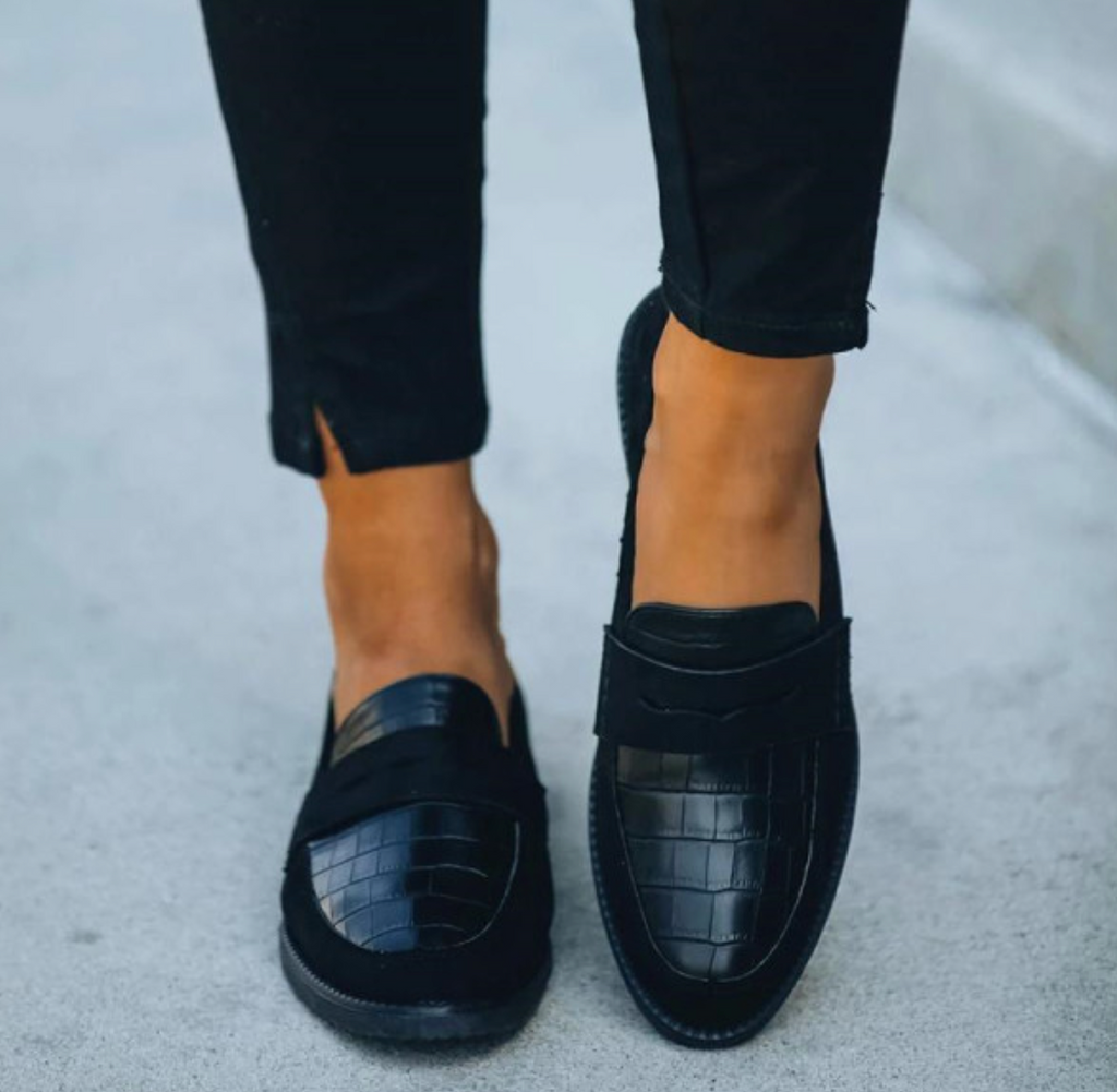 Women’s Smart Casual Black Loafers | Slip-On