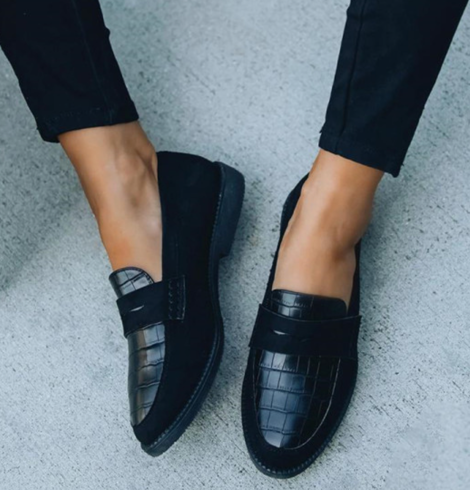 Women’s Smart Casual Black Loafers | Slip-On