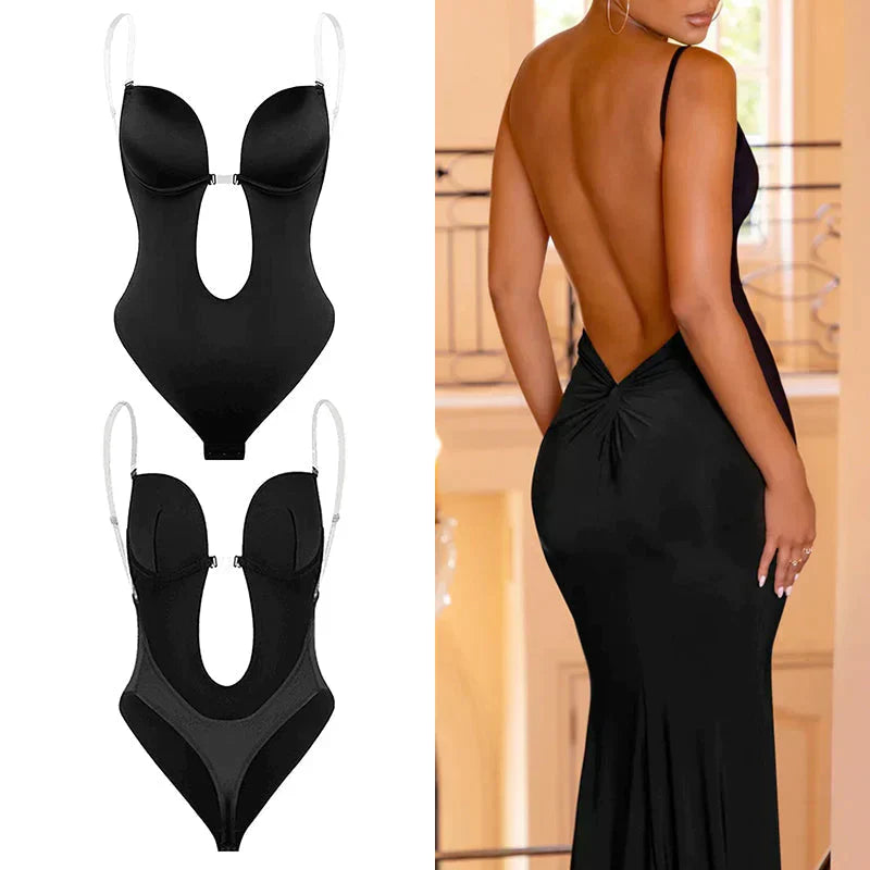 Women's Backless Shapewear Bodysuit | Deep U Plunge