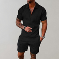 Men's Quarter-Zip Polo and Shorts Matching Set | 2-Piece