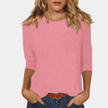 Women's Casual Round Neck T-Shirt | 3/4 Sleeve