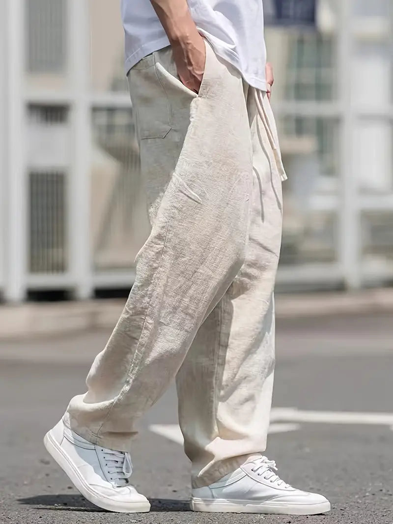 Men's Casual Baggy Linen Pants for Summer