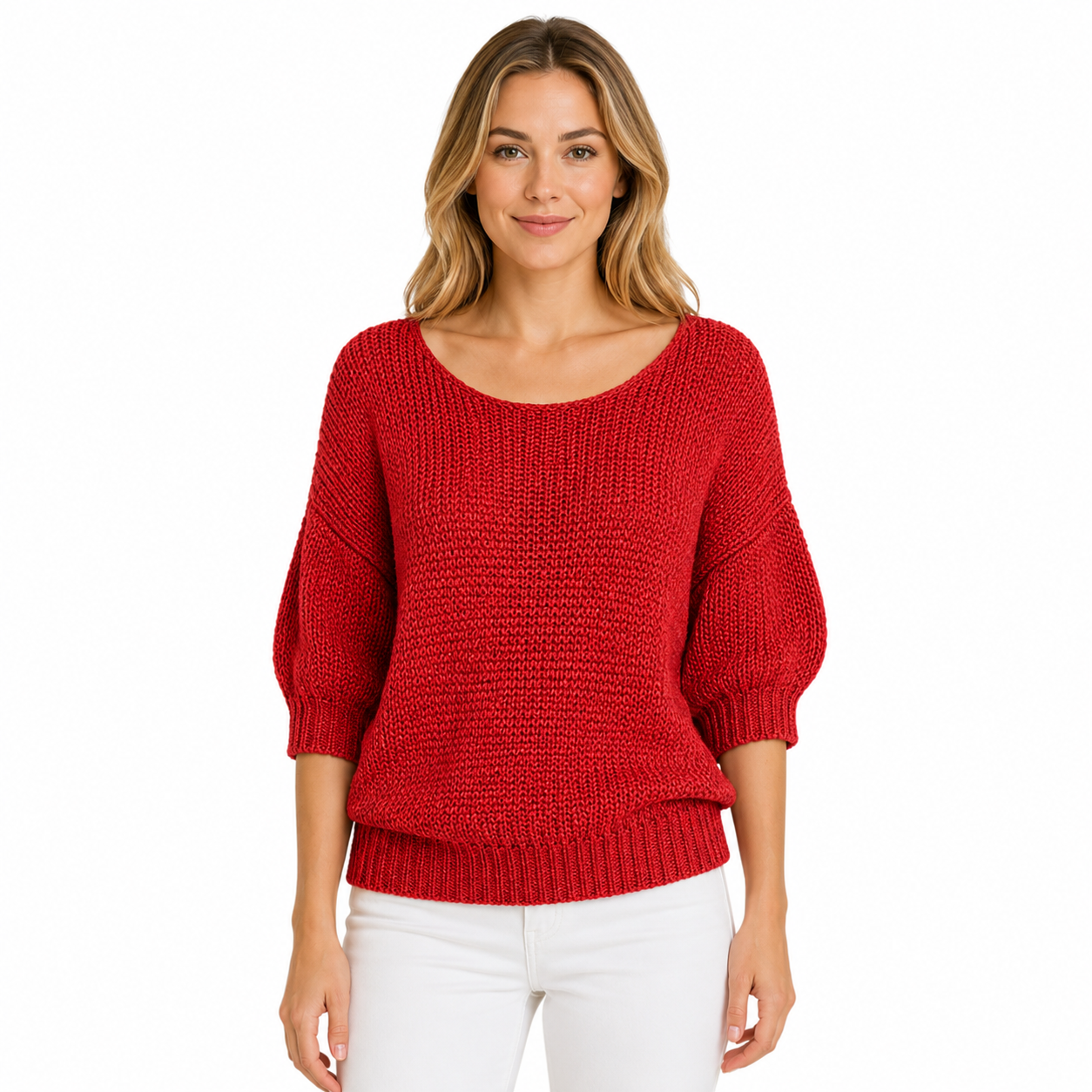 Casual Knitted Blouse for Women | 3/4 Sleeve