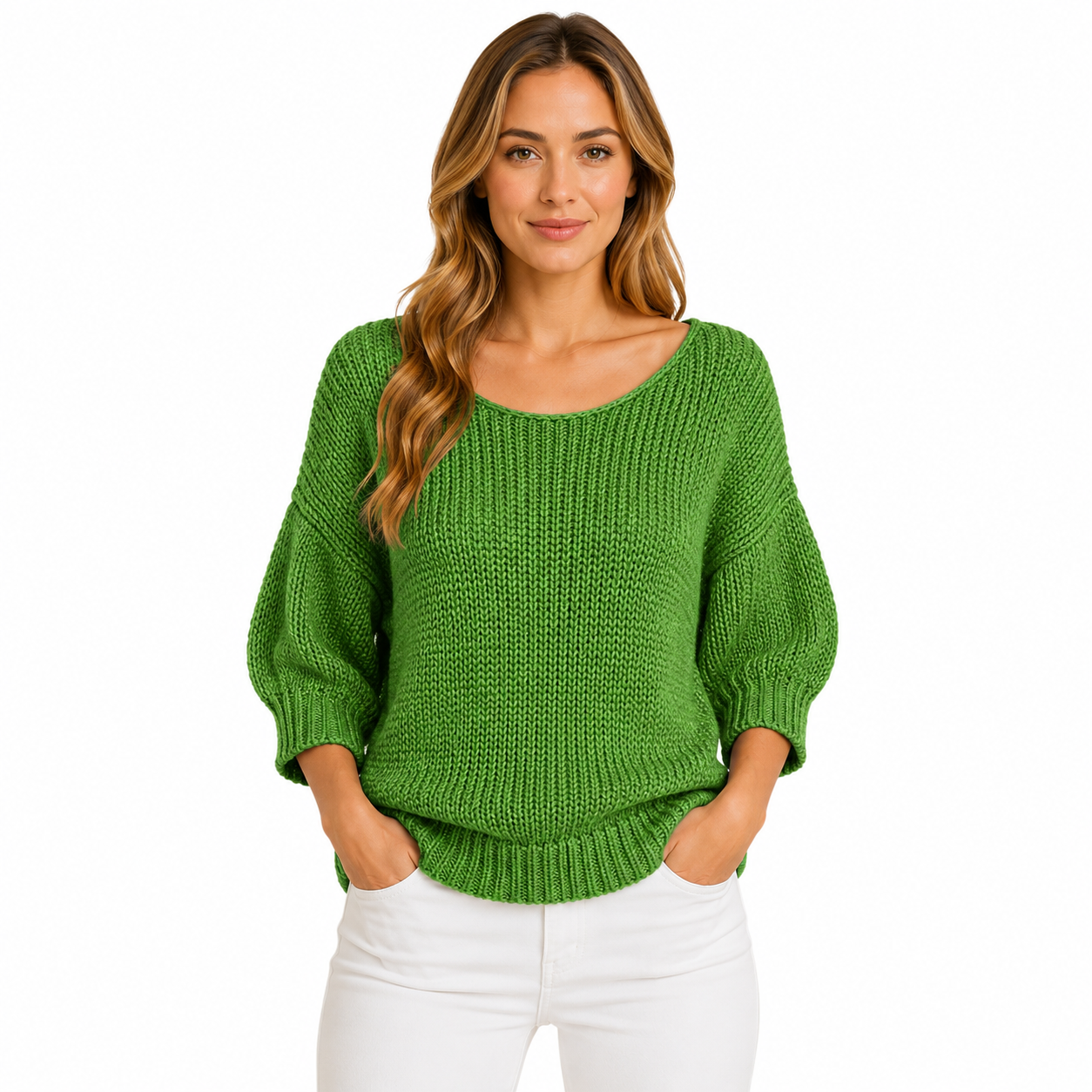 Casual Knitted Blouse for Women | 3/4 Sleeve