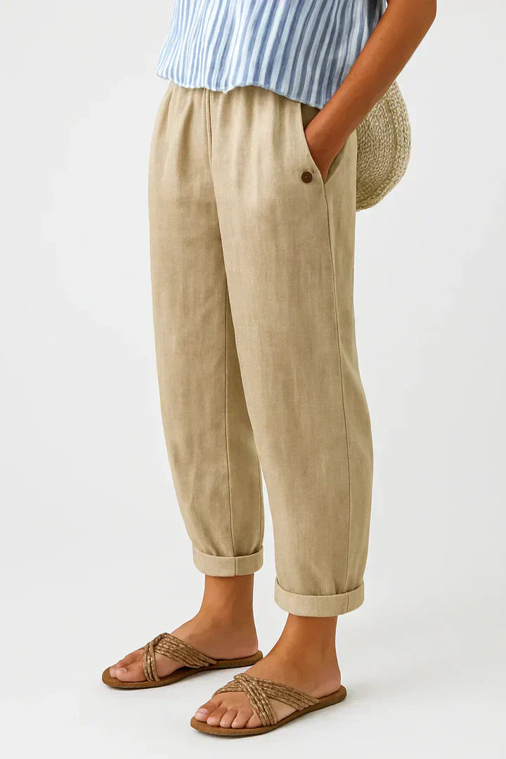 Women's Casual Relaxed Fit Trousers | with Pockets