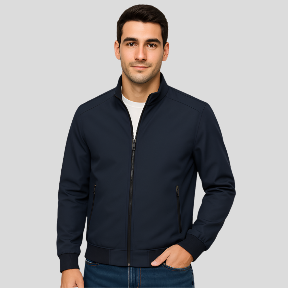 Men's Casual Full-Zip Bomber Jacket | Long Sleeve