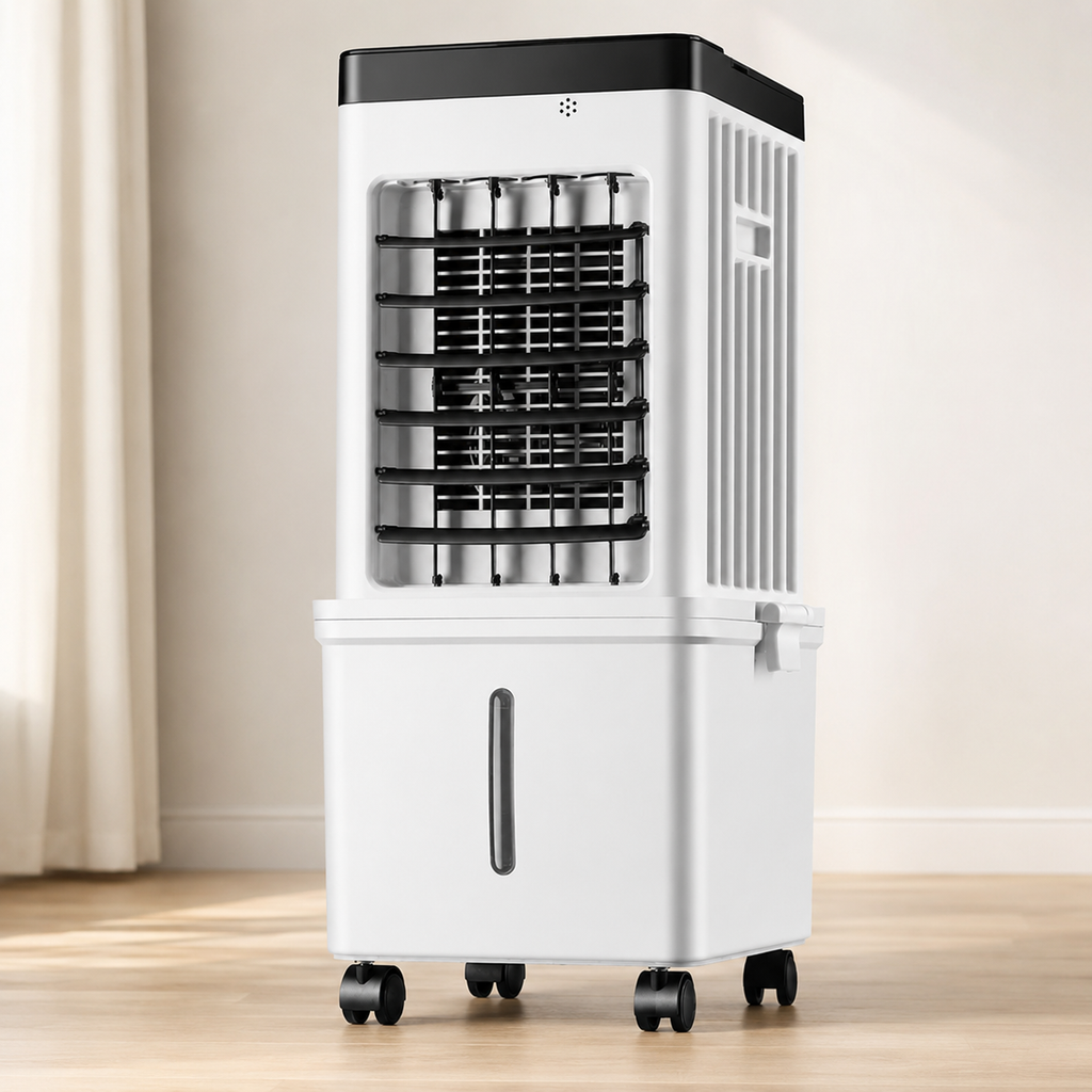 Compact Evaporative Cooling Fan with 12-Hour Timer