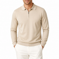 Men's Long Sleeve Quarter Zip Polo Shirt | Slim Fit