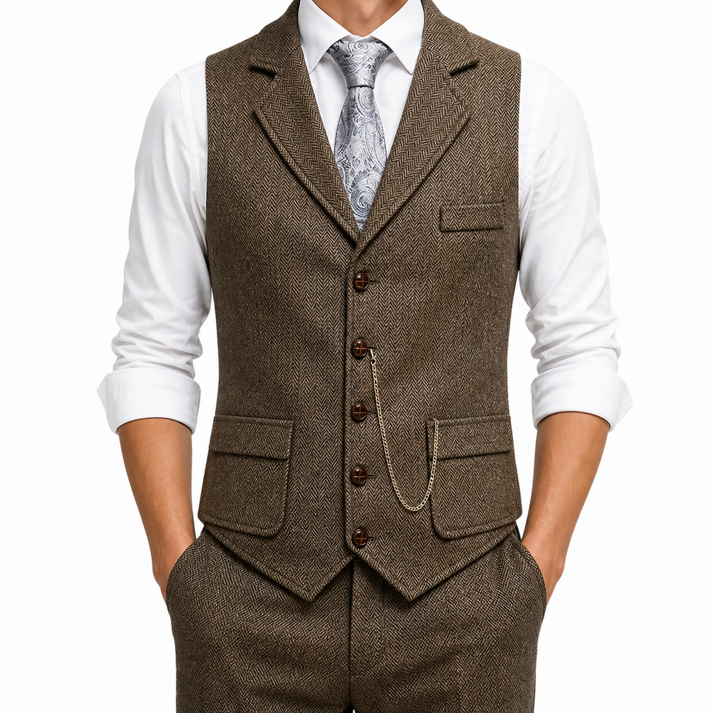 Men's Formal Notch Lapel Vest | Slim Fit