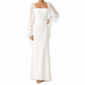 Women's White Long Sleeve Wedding Dress | Maxi
