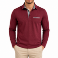 Men's Casual Long Sleeve Polo Shirt | Plaid Collar