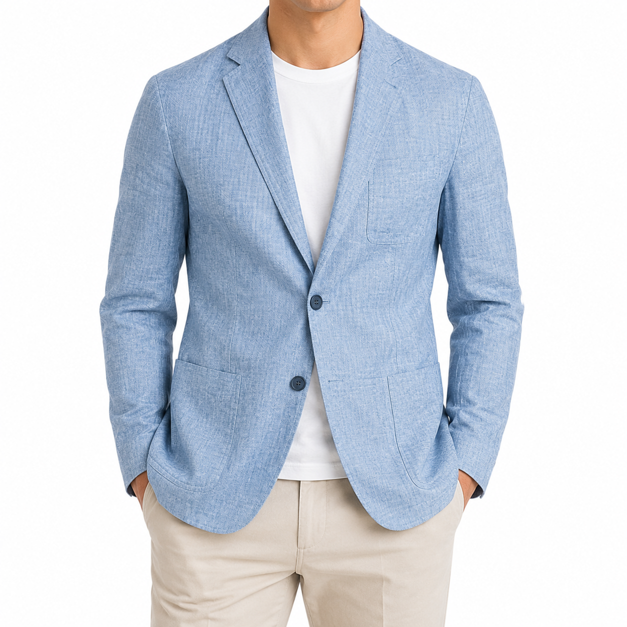 Men's Casual Single-Breasted 2-Button Blazer | Long Sleeve