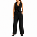 Women's Sleeveless Wrap Jumpsuit | with Tie Waist