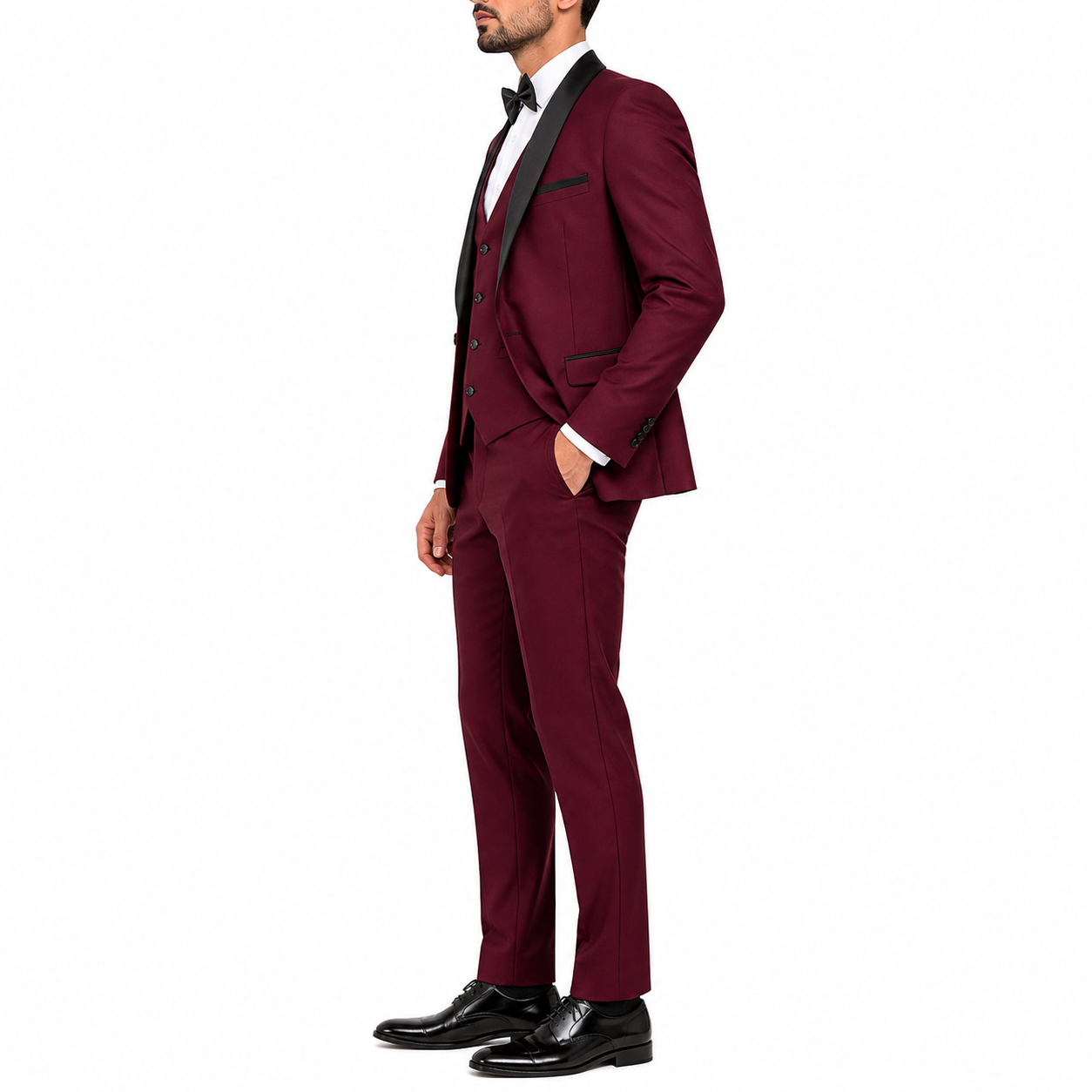 Men's Slim Fit 3-Piece Wedding Suit | Shawl Lapel