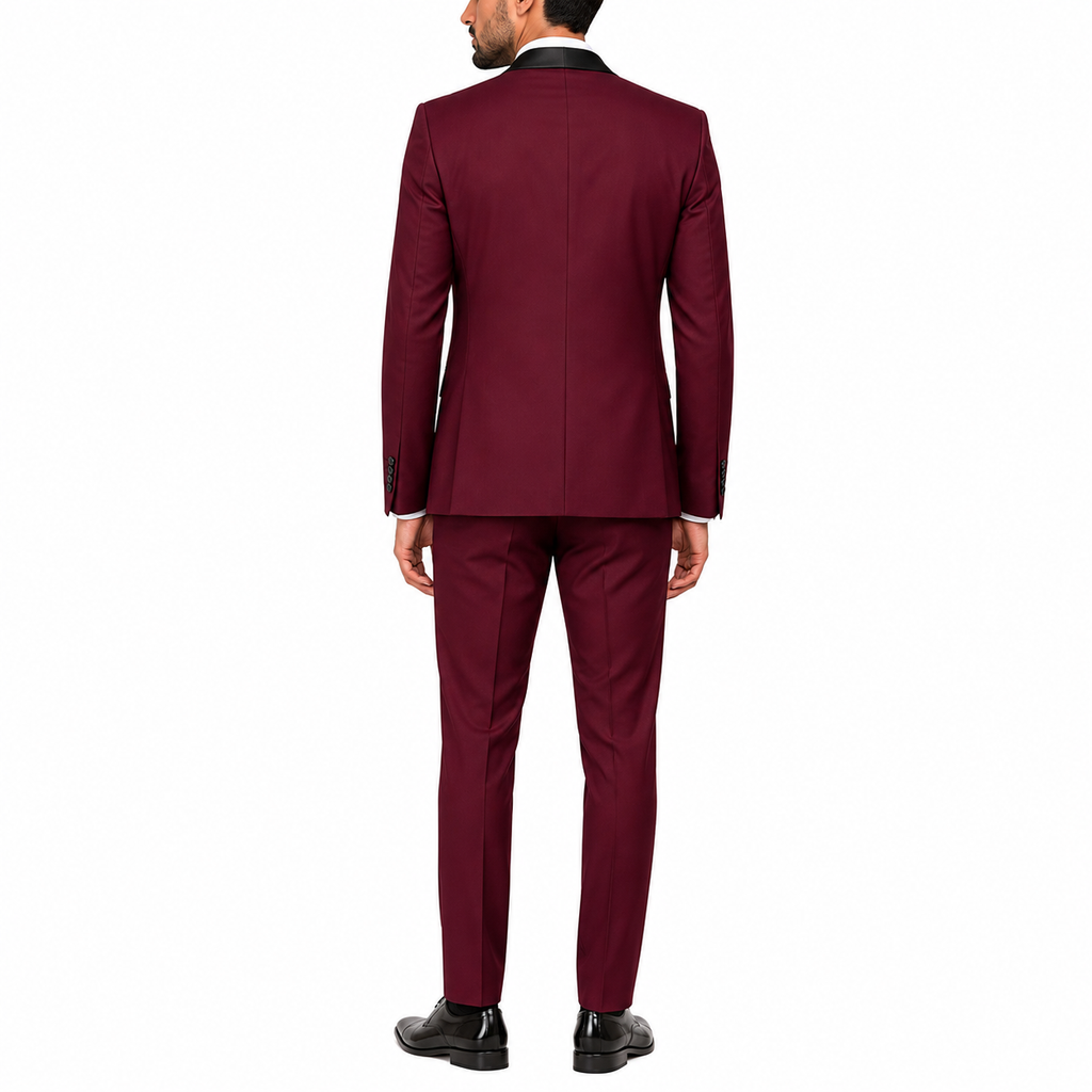Men's Slim Fit 3-Piece Wedding Suit | Shawl Lapel