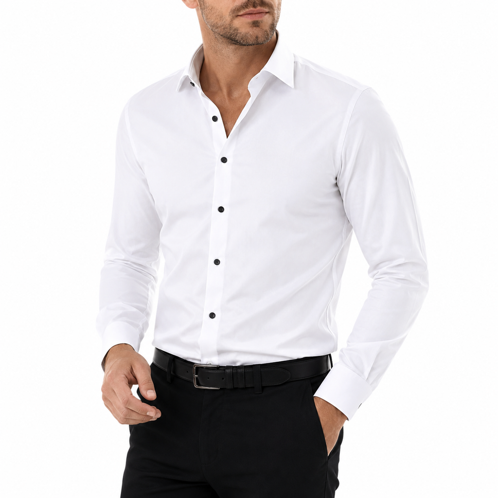Men's Business Formal White Shirt | Long Sleeve