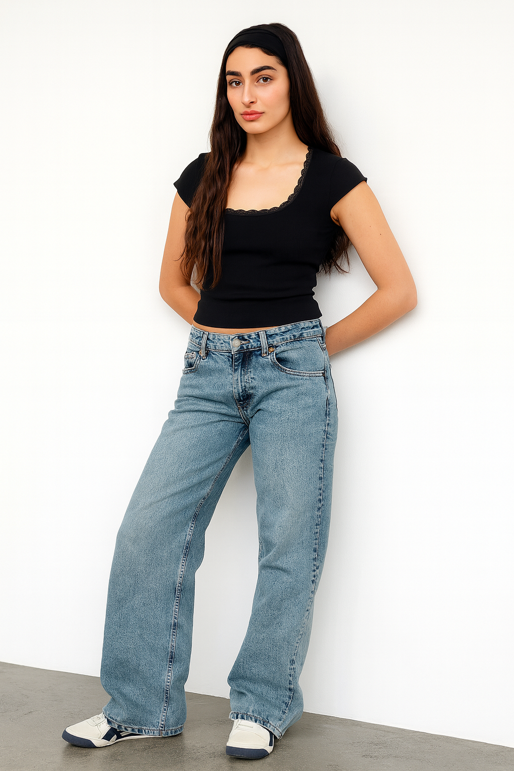Women's Casual Low Rise Baggy Fit Jeans | Comfortable Relaxed Fit