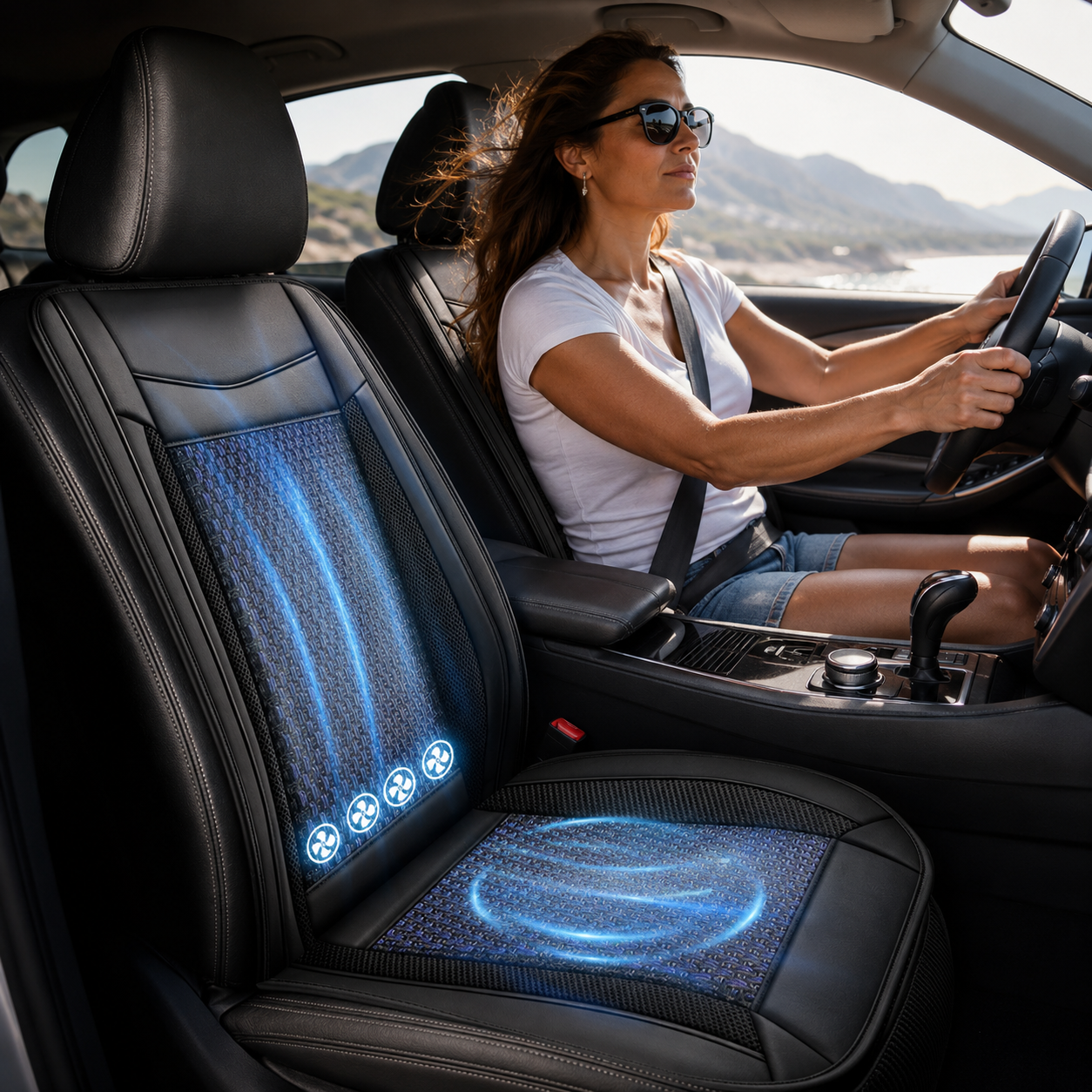 Ventilated Cooling Cushion for Car and Truck Seats