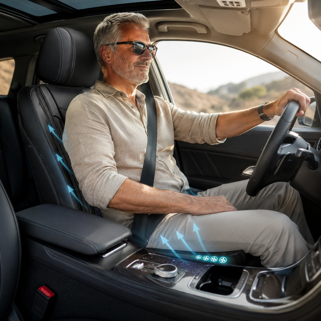 Ventilated Cooling Cushion for Car and Truck Seats