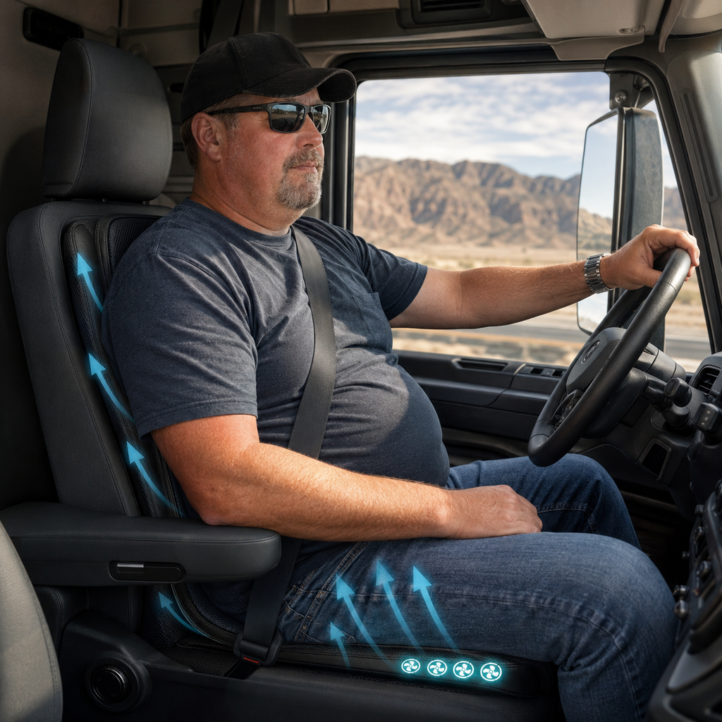 Ventilated Cooling Cushion for Car and Truck Seats