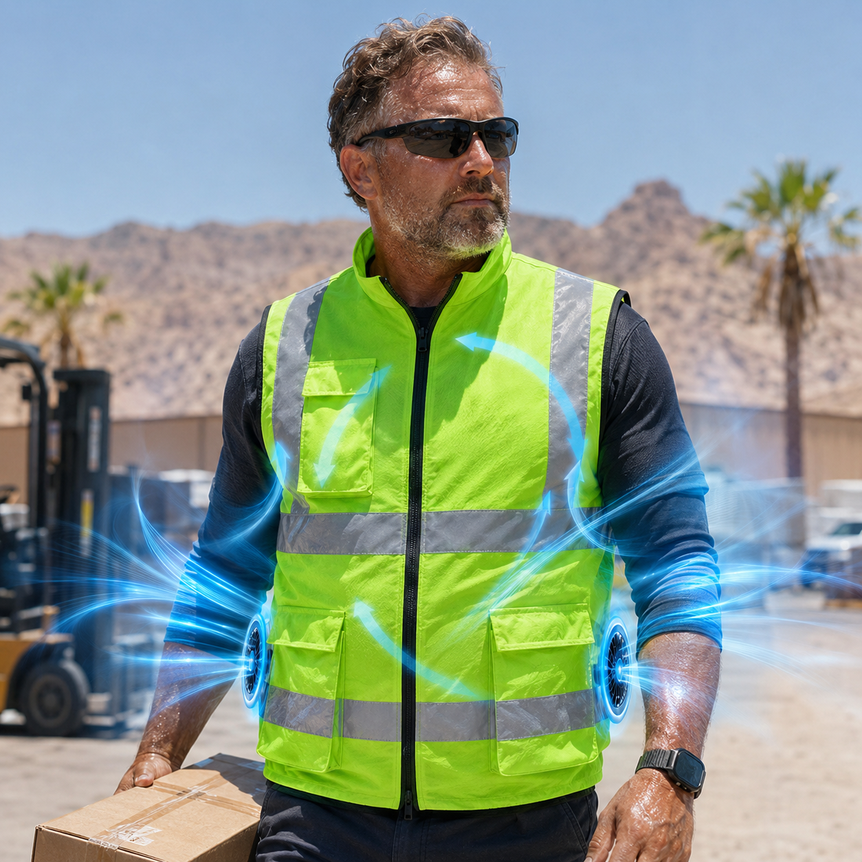 Rechargeable Cooling Vest with Fan for Outdoor Work, Construction, and Travel