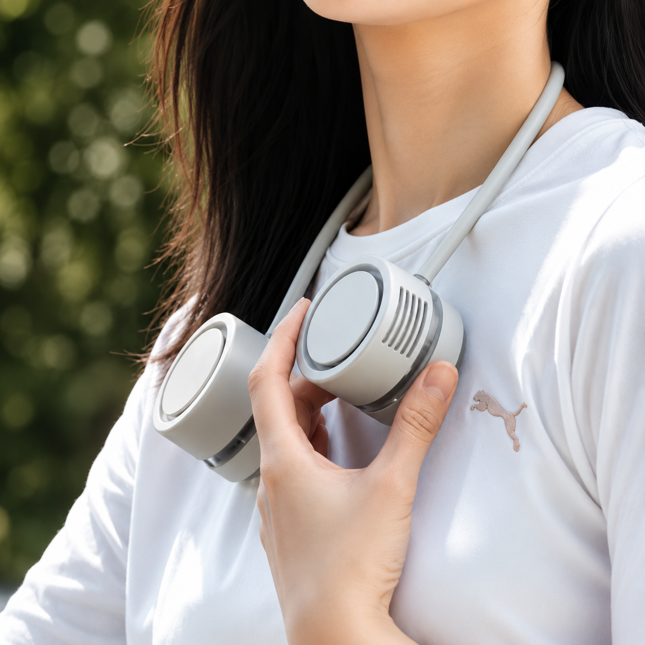 Compact Rechargeable Neck Fan - Foldable Bladeless Hands-Free Cooling for On-the-Go