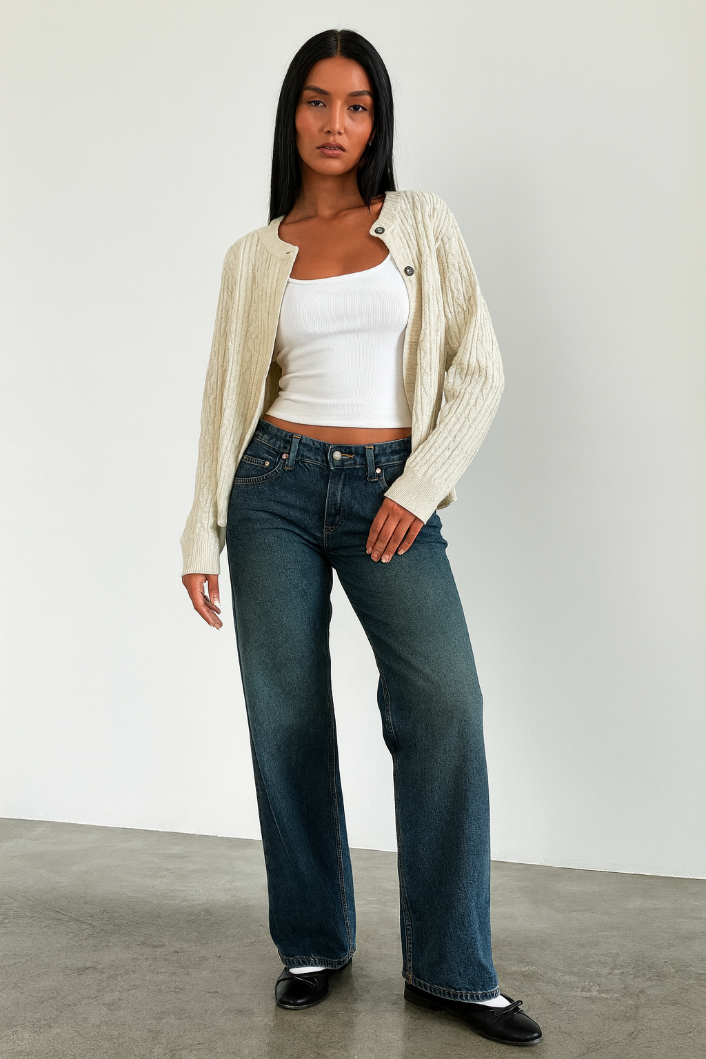 Women's Casual Low Rise Baggy Fit Jeans | Comfortable Relaxed Fit