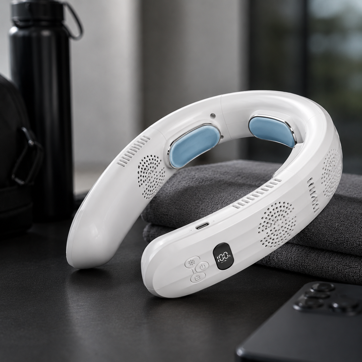 3-Zone Neck Cooler and Heater, Versatile Wearable Neck Fan for All Weather