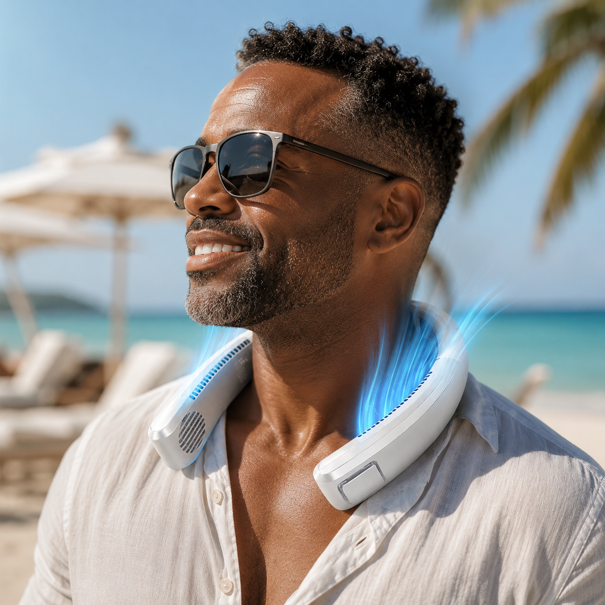 Compact Wearable Neck Cooler for Outdoor Activities and Work