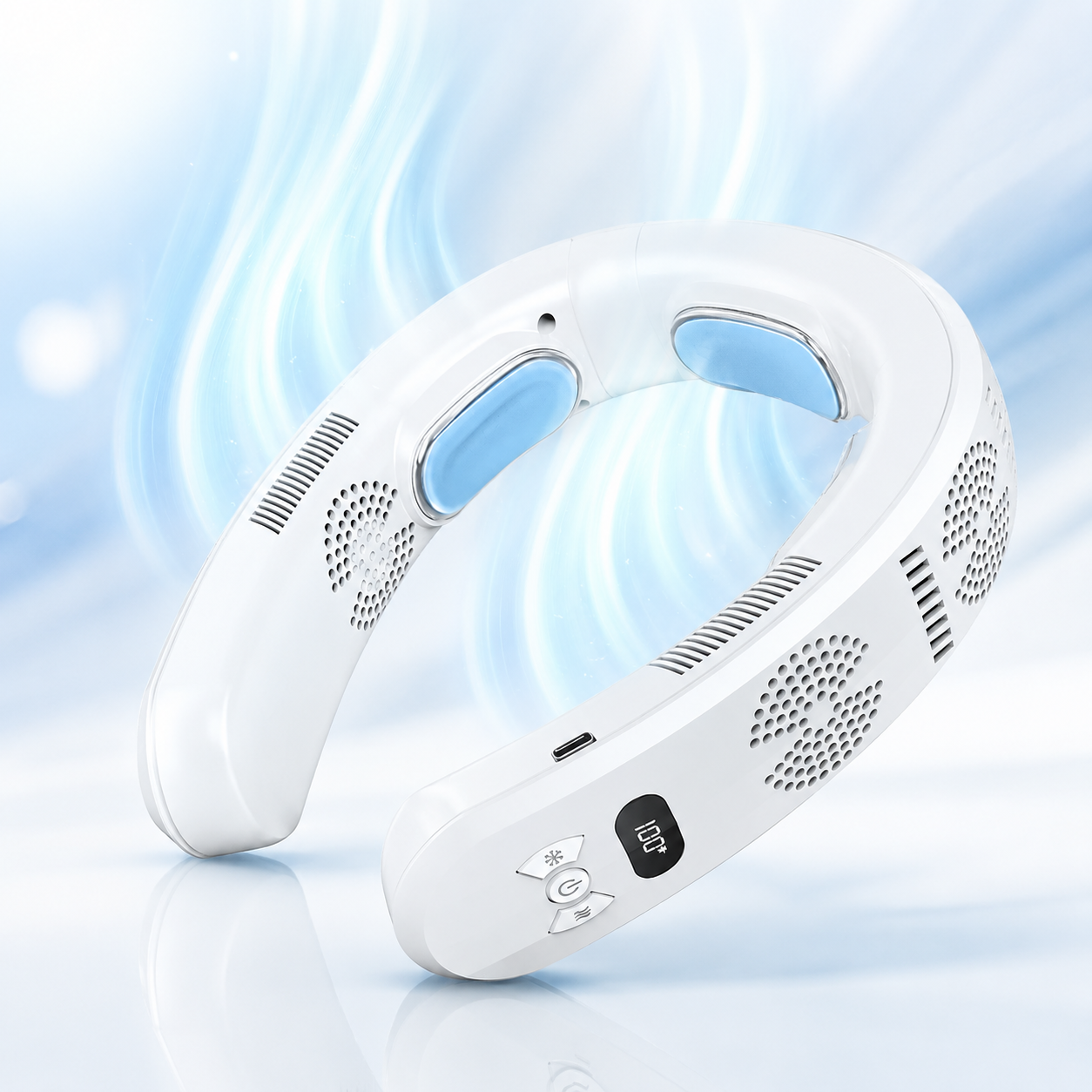 3-Zone Neck Cooler and Heater, Versatile Wearable Neck Fan for All Weather