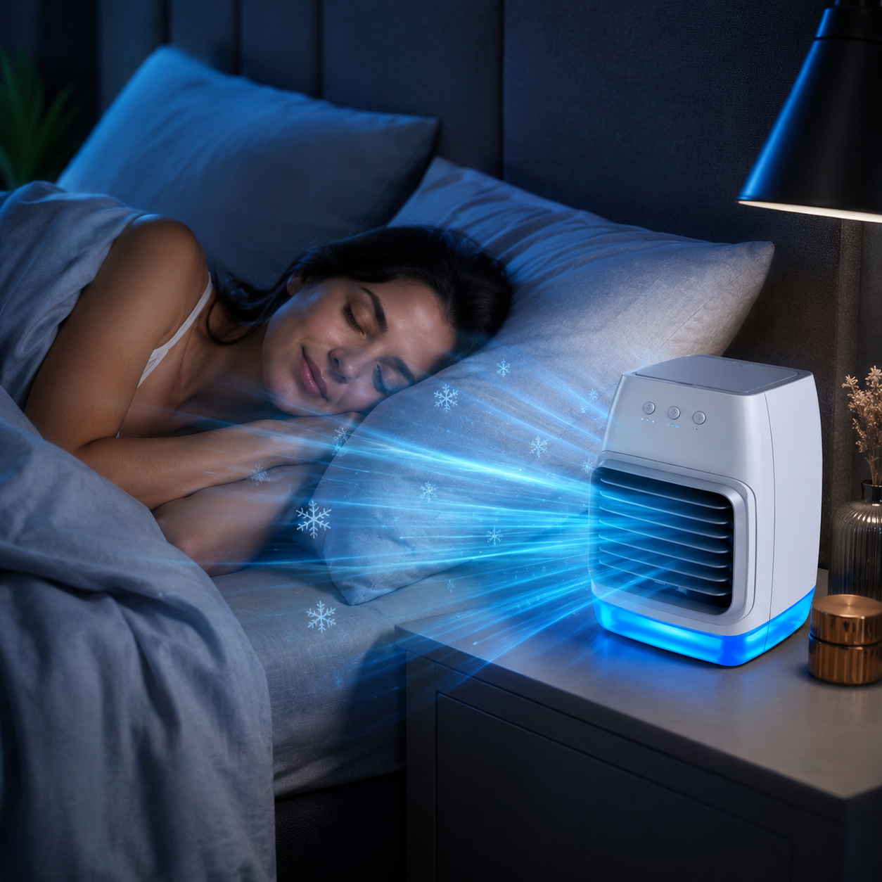 Portable Mini Evaporative Cooler with 4 Speed Settings and 8-Hour Operation Time