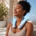 Rechargeable Dual Airflow Neck Fan with USB-C for Travel, Sports, and Outdoor Activities