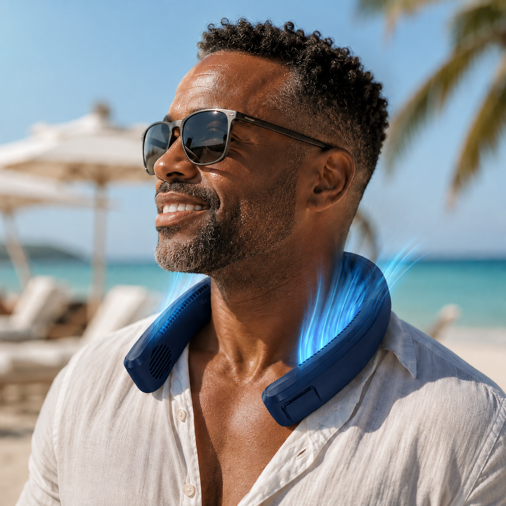 Compact Wearable Neck Cooler for Outdoor Activities and Work