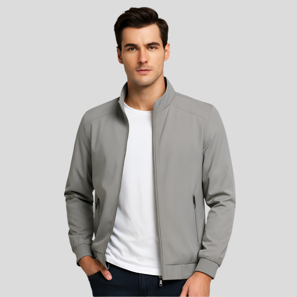 Men's Casual Full-Zip Bomber Jacket | Long Sleeve