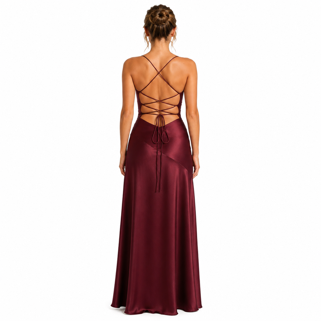 Cherry Lacquer Maxi Dress