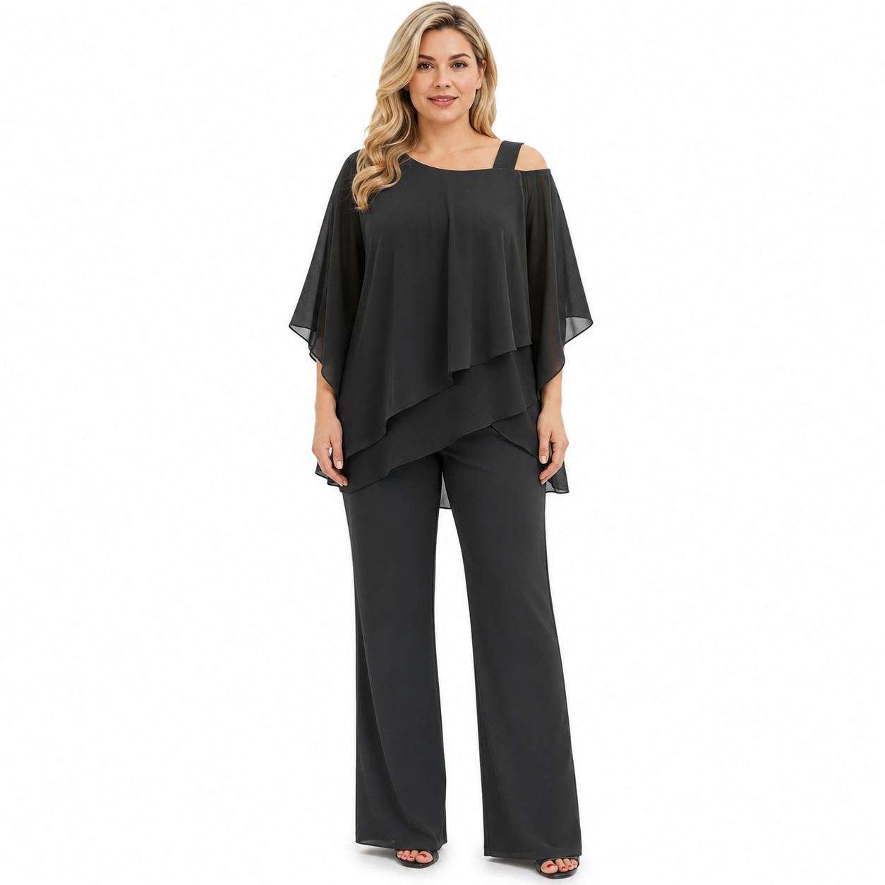 Chic Women's Jumpsuit with Asymmetrical Top | Outfit Set