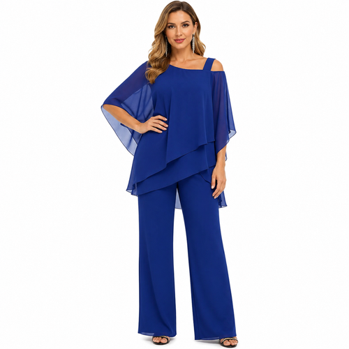 Chic Women's Jumpsuit with Asymmetrical Top | Outfit Set