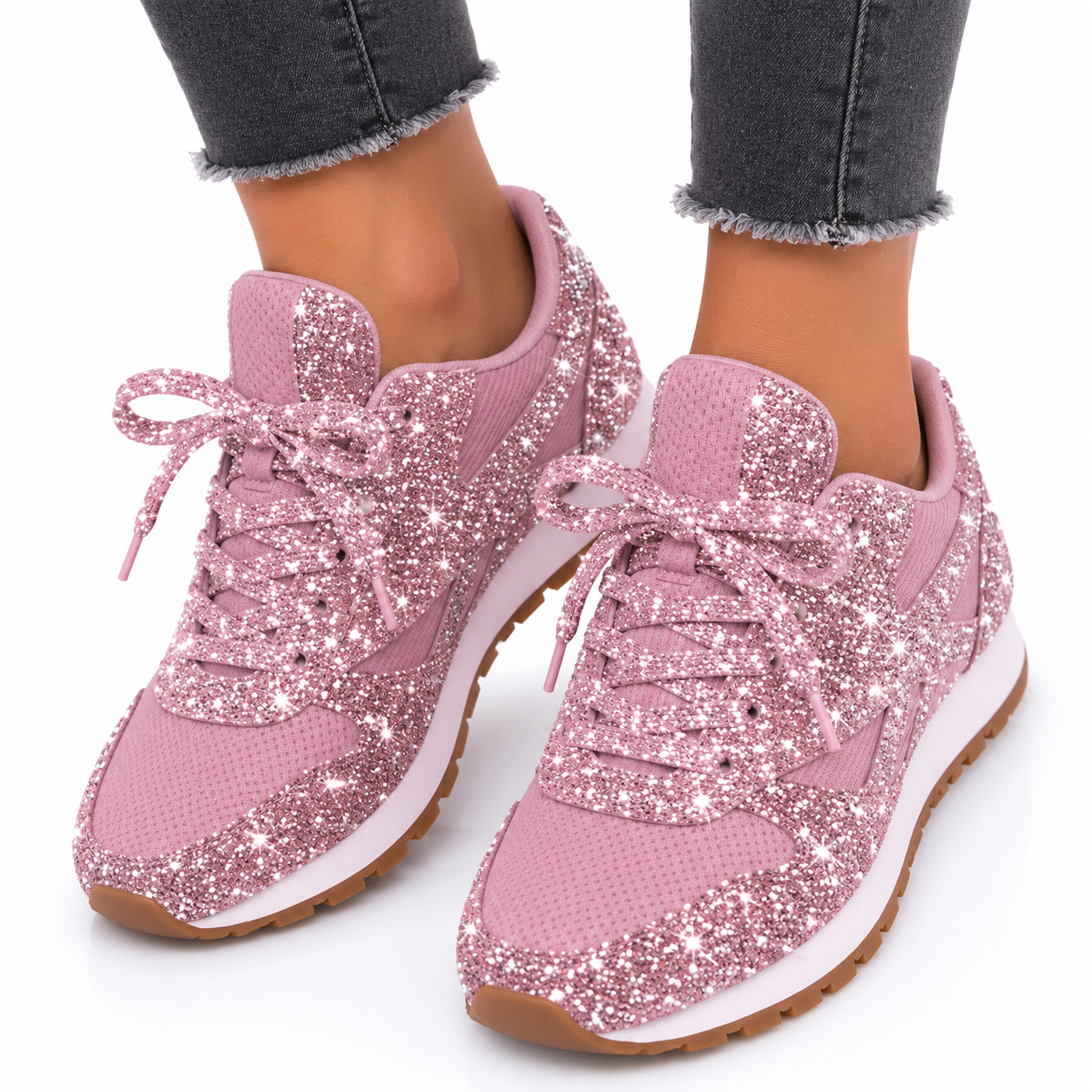 Comfortable Glitter Sneakers for Women