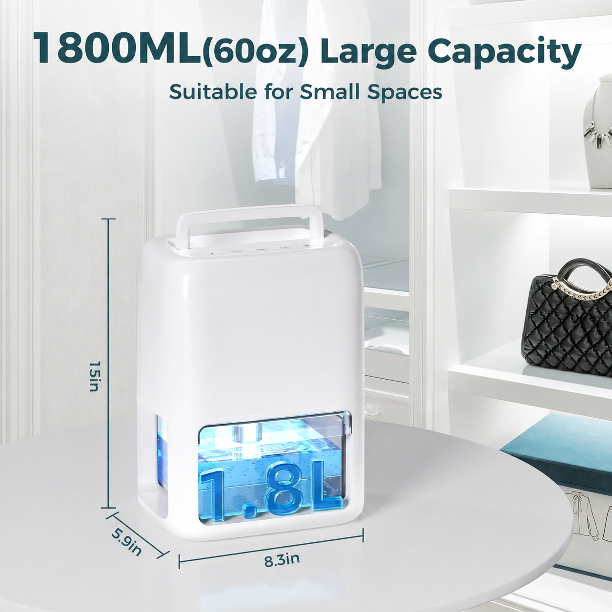 Compact and Quiet Portable Dehumidifier for Basement Cooling