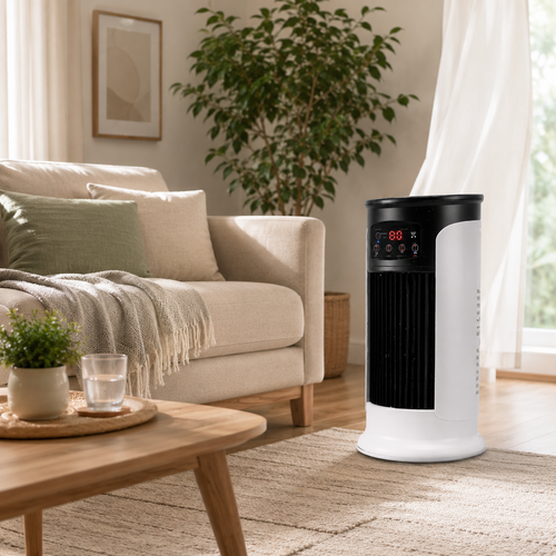 Compact Portable Evaporative Air Conditioner for Energy-Efficient Cooling