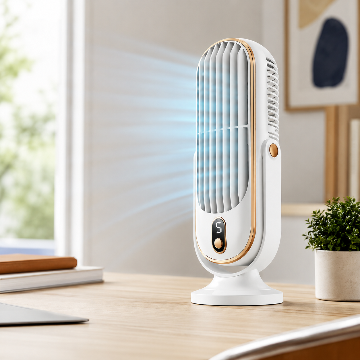 Portable Battery-Powered Cooling Fan - USB Desktop Fan