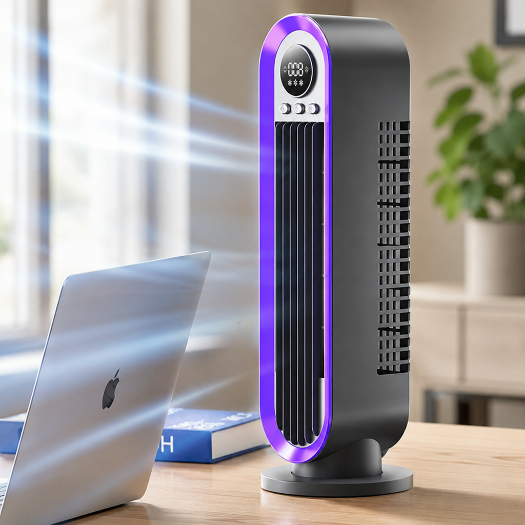 Compact Oscillating Tower Fan - Sleek, Silent, and Efficient Cooling Design