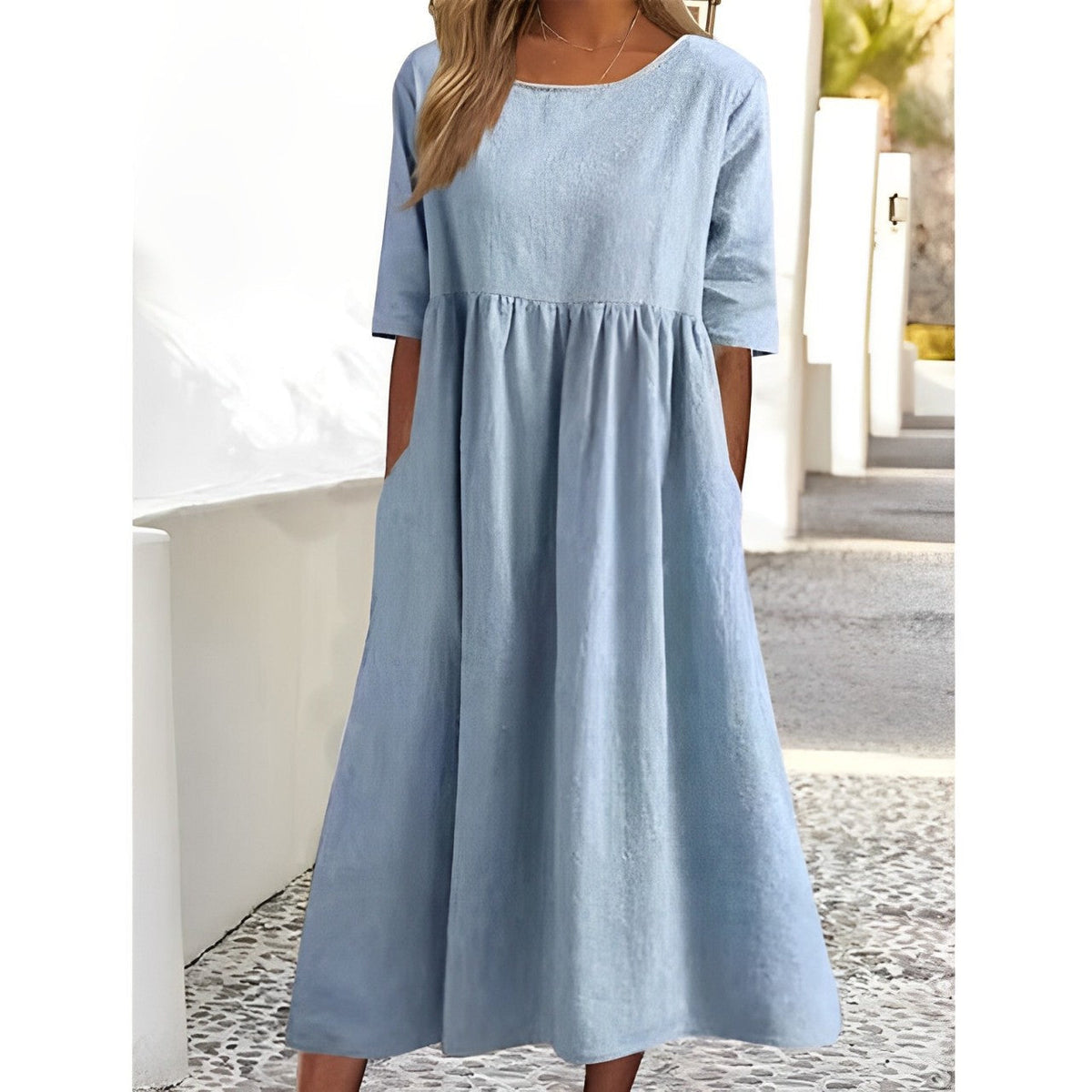 Women's Loose Fit Summer Empire Waist Dress | Midi