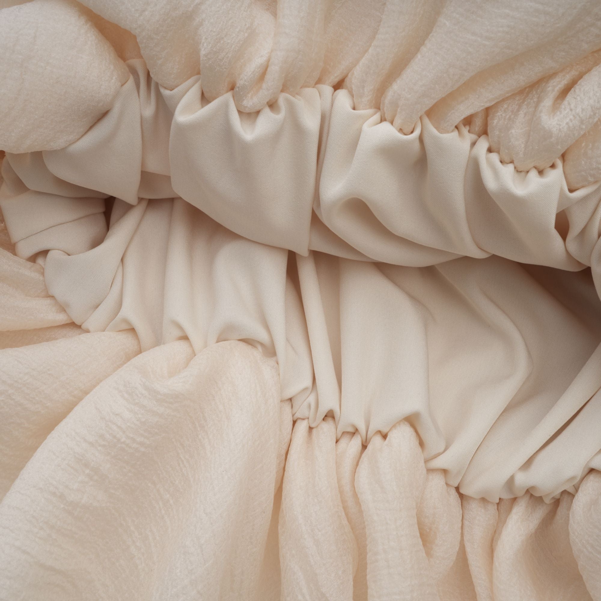 Cream Ruffled Mini Dress with Floral Detailing for Women - Sonia